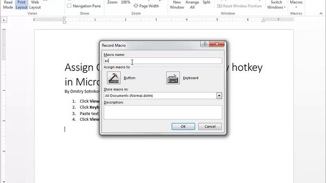 Paste Text Only Hotkey in Microsoft Word