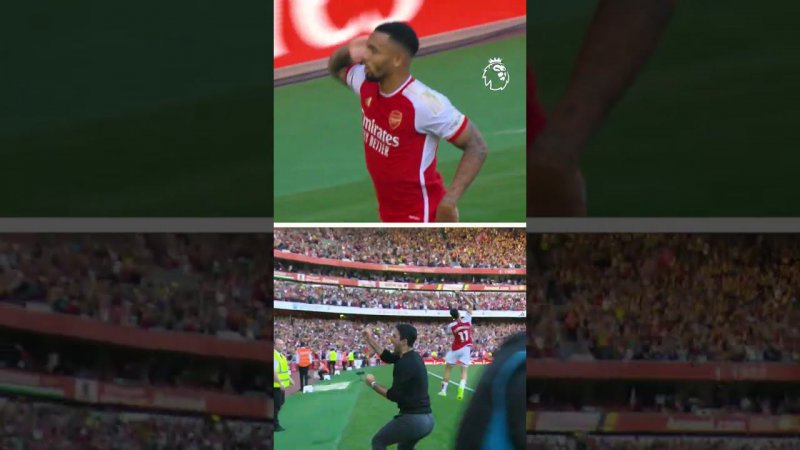 Arteta goes wild after Jesus break!