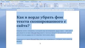 Как избавится от фона текста при копировании его с интернета