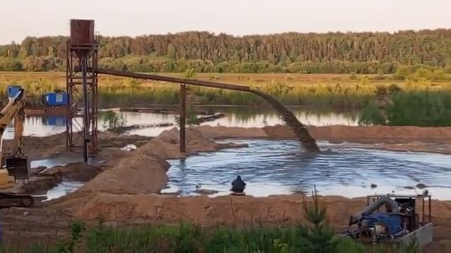 Запустили земснаряд на объекте Озёры Московской области/Запустили земснаряд на объекте