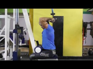 Сгибание рук с верхнего блока за голову: техника и нюансы