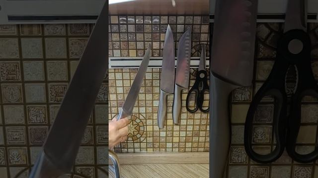 Кулинарный лайфхак - магнитная подвеска для ножей