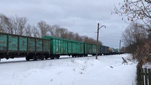 Тепловоз 2ТЭ116УД-055 с грузовым поездом