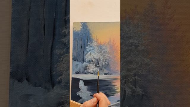 Лесная зима красками смотреть онлайн