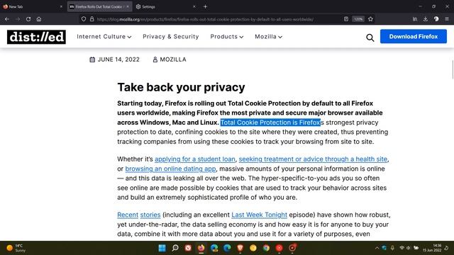 UPDATE Firefox rolls out Total Cookie Protection by default to all users worldwide