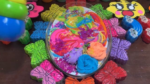 WONDERFUL WITH CLAY, GLITTER, MAKEUP ! Mixing Random into GLOSSY Slime #1858 смотреть онлайн