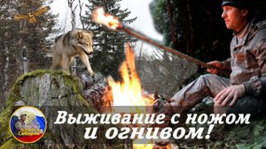 Выживание с ножом и огнивом!  Ночевка без снаряжения,дикие звери,осенняя тайга!
