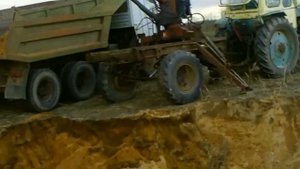 Переделанная грейферная установка Т-16 под полуприцеп
