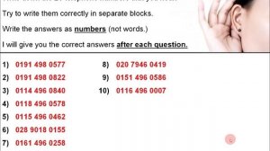 Telephone numbers | English listening test
