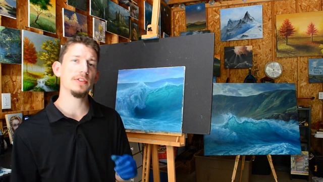 Painting a Head-on Ocean Wave | Seascape Oil Painting Tips смотреть онлайн