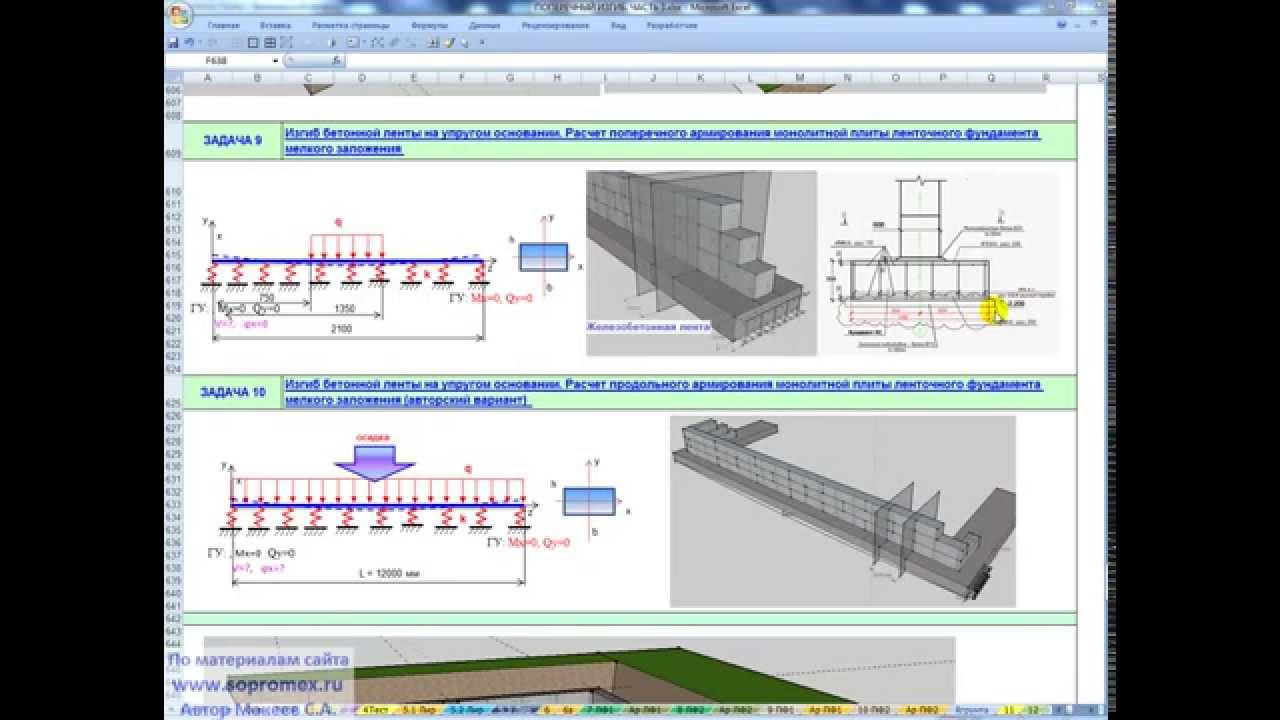 Армирование фундаментных плит. Ленточные фундаменты (Reinforcement of monolithic foundation slabs)
