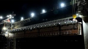 На Крымском мосту установлен новый пролет железнодорожной части взамен поврежденного