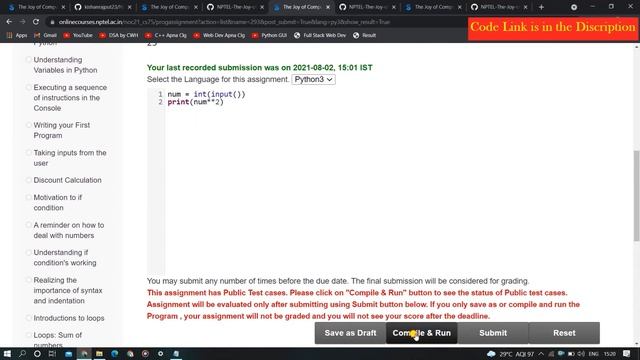 The Joy of Computing using Python Week 2 All Programming Assignments Solutions 2021 | NPTEL Course