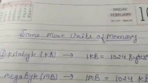 Memory Units of a Computer System #Bits #Bytes #Kb#Mb