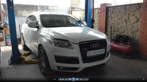 Замена сайлентблоков передних верхних рычагов на АУДИ Q7 2008 AUDI Q7 3,0 дизель 1часть
