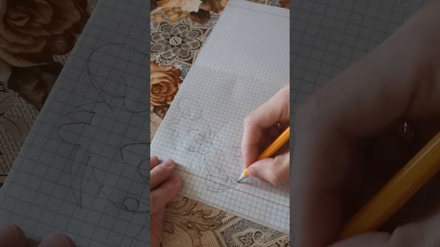 Рисуем карандашом, обводим чёрной гелевой ручкой☝️ смотреть онлайн