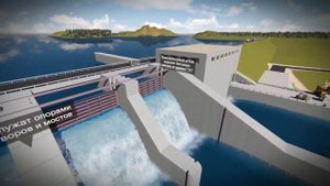 Низконапорный гидроузел, Autocad + Lumion