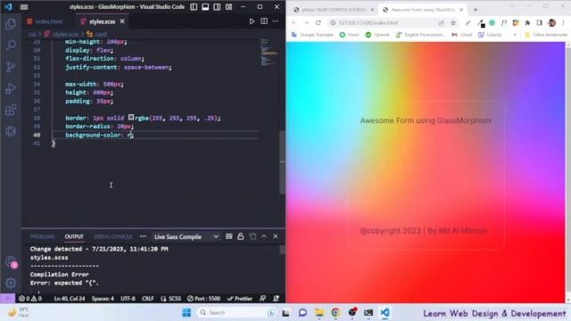 Glassmorphism CSS Tutorial | Sass tutorial 2023 смотреть онлайн