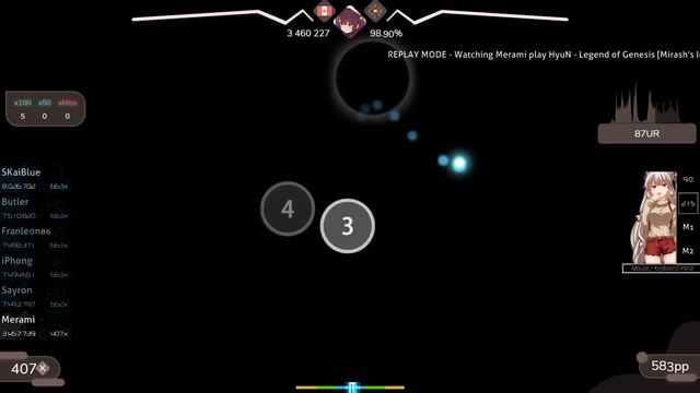 Merami | HyuN - Legend of Genesis [Mirash's Insane] 1st +HDDT FC 98.57% {#1 606pp FC} - osu!
