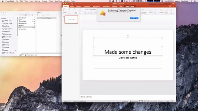 BUG Save-As Microsoft Powerpoint for Mac Version 15.13.1 with network volumesshares