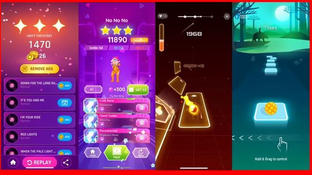 Dancing Road vs Beat Blader vs Magic Twist vs Tiles Hop смотреть онлайн