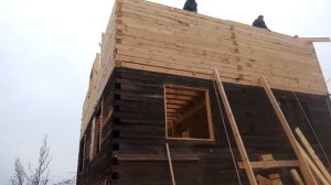 ПОДЪЁМ БРУСА НА ВЫСОТУ В РУЧНУЮ. Реконструкция дома из бруса8.20НА9.30часть10