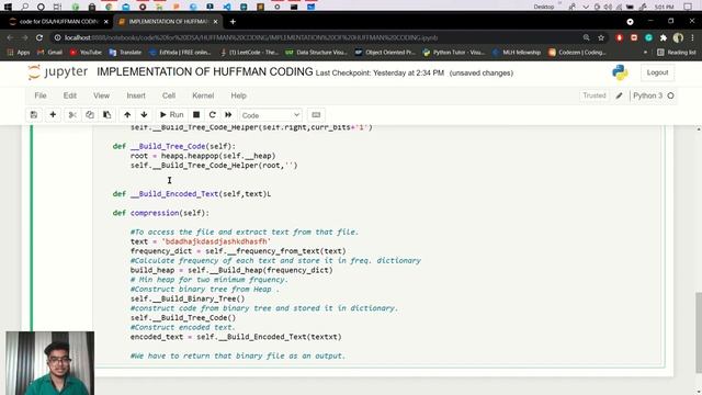 HUFFMAN CODING PROJECT IN PYTHON (Encoding of text)