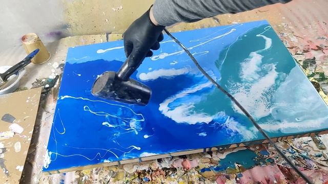 Abstract painting in RESIN ART technology / metal paints, Epoxy resin смотреть онлайн