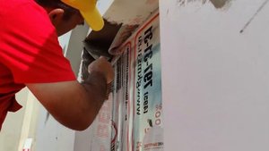 Диагональные и внутренние косынки из Фасадной Стеклотканевой Сетки Bautex на углах оконного проёма