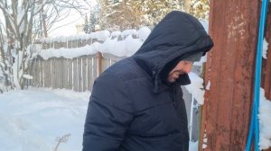 Зимняя дача.Топлю баньку из газоблока.Баня 3на4