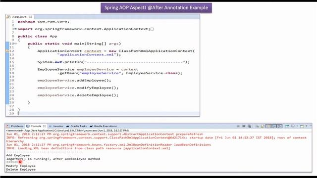 Spring AOP AspectJ @After Annotation Example | Spring Tutorial
