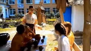 Кубанское казачье подворье. Инсценировка быта казаков-переселенцев на кубань.