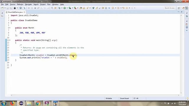 Java EnumSet - allOf(Class elementType) method | EnumSet in Java смотреть онлайн