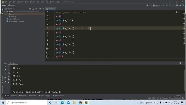 Assignment operators in python |Operators-2|Episode-7|Pythonista_Geek | Shravanthi |Basics of pytho