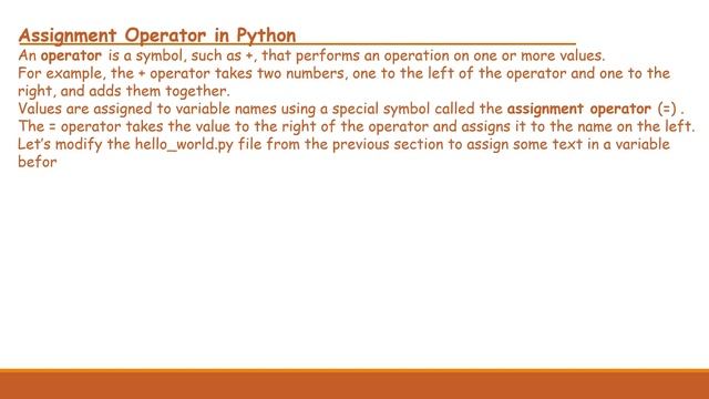 3  Assignment Operator in Python