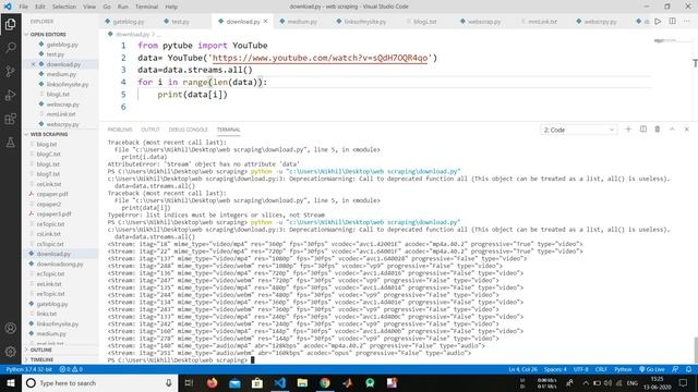 Downloading Youtube Videos using 5 lines of python code using pytube part:1 смотреть онлайн