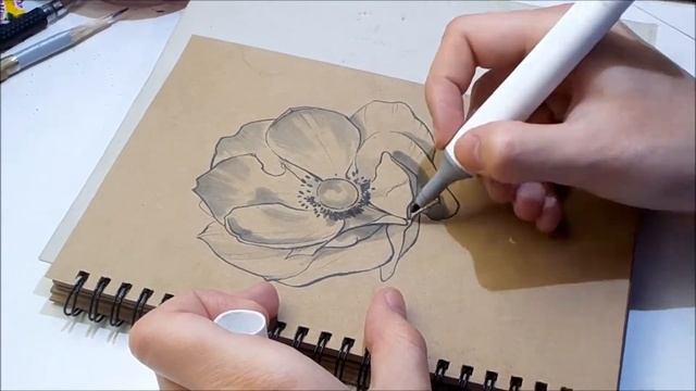 sketch цветок маркерами SPEEDPAINT