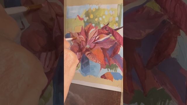 POINSETTIA PAINTING PROCESS - A Christmas Legend - NEW ART REVEAL - Art Studio Vlog | Ep 11