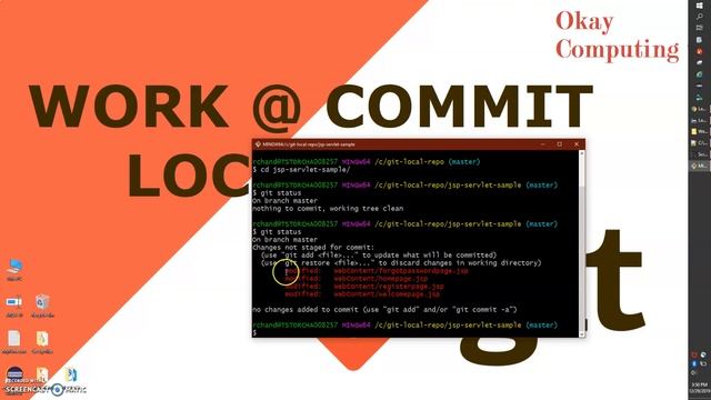 GIT work and commit code changes in local repository