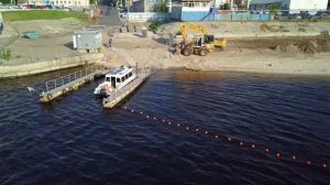 Строительство на берегу Волги возле шестого причала в Самаре