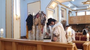 Чтение Торы в синагоге кавказкой общины "Аават Ахим" Ашкелон