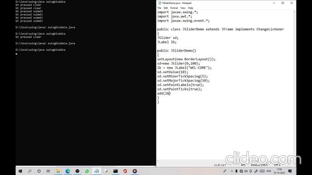 a JAVA Swing program that changes the Labels Font Size using JSlider смотреть онлайн