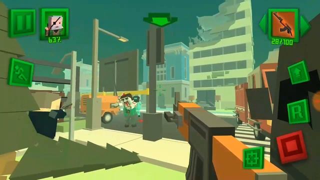 Пиксельный город Зомби Выживание глава 4 Площадь Нападение зомби Побег из города Летсплей смотреть онлайн