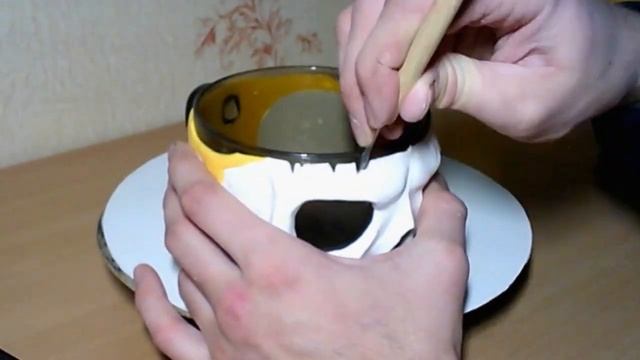 Полимерная глина. Кружка череп. Лепка. Polymer clay. Mug skull. Modeling