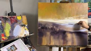 Рисуем зиму маслом / Живопись маслом для начинающих / Анна Маратканова