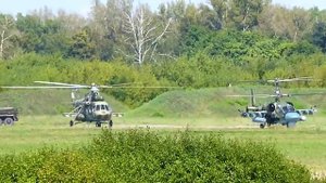 Аэродром Курск - Восточный, UUOK. Ми - 8, Ка - 52.  Посадка и взлет.