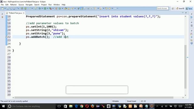 JAVA: How to work with JDBC "Batch Processing" using PreparedStatement Object смотреть онлайн