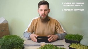 Как посадить микрозелень гороха дома , набор для выращивания Santa Green