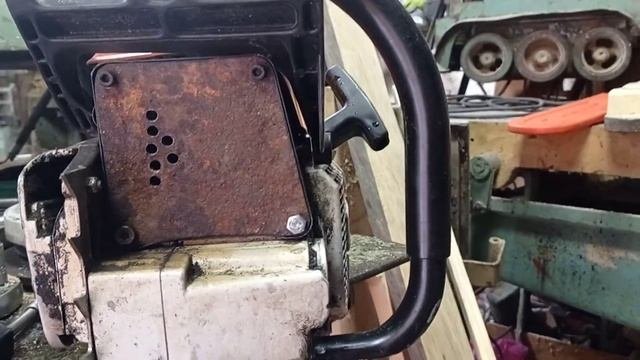 ремонт Штиль 440.крышка глушителя своими руками.