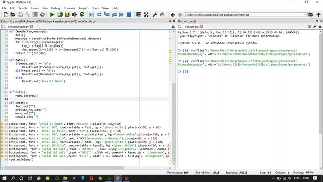 Python project(Message encode decode) using tkinter #pythonproject  #python #project